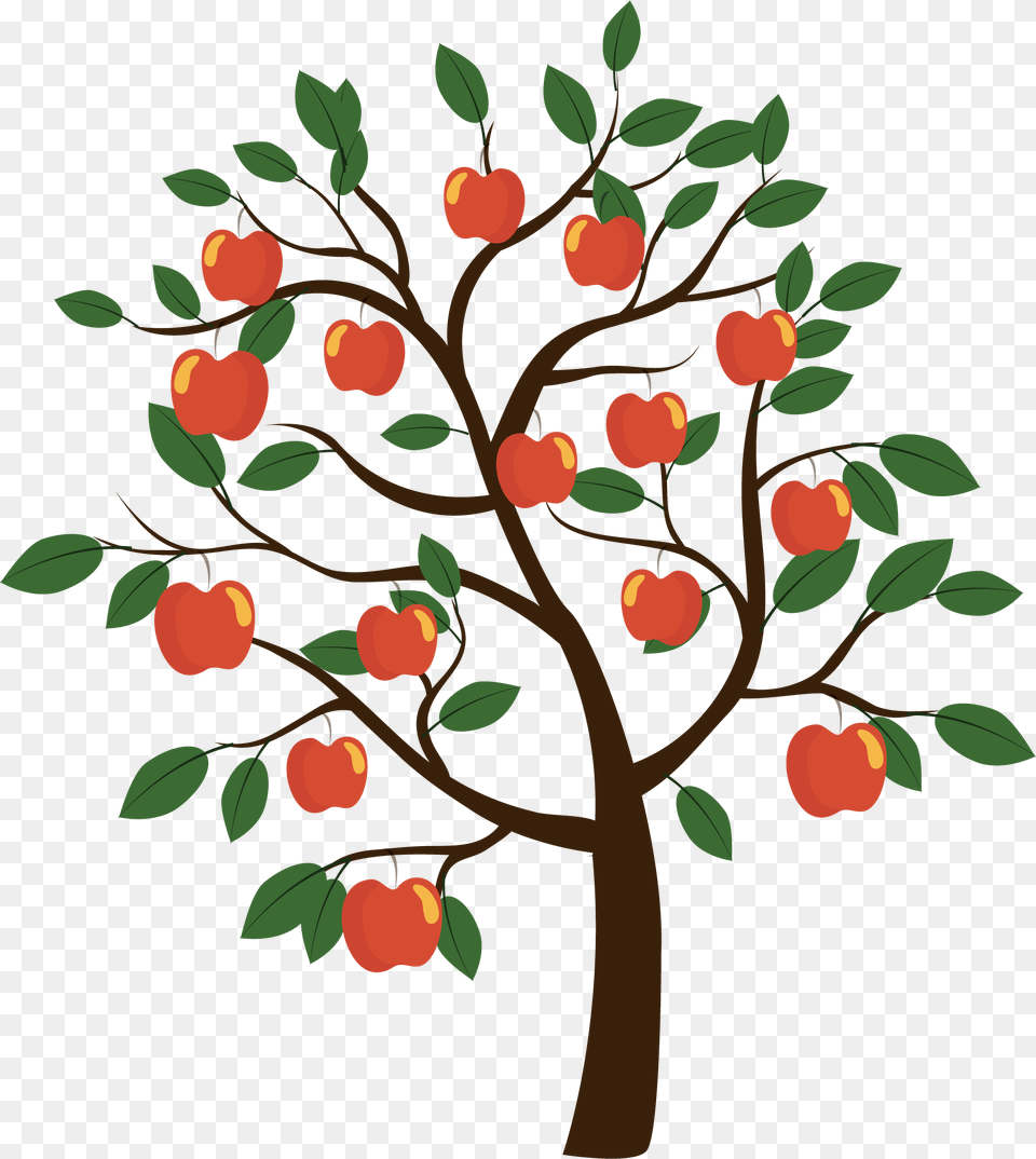 Fruit Tree Euclidean Vector Arbol Con Manzanas Dibujo, Food, Plant, Produce, Art Free Transparent Png