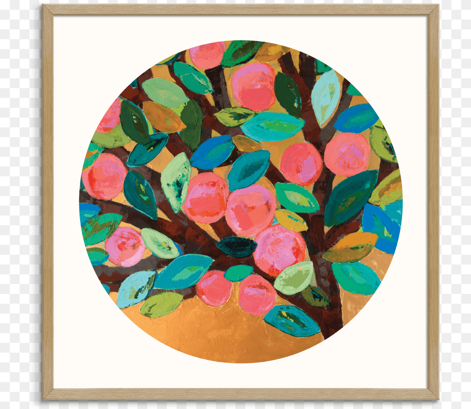 Fruit Tree Round Fruit Tree Round Framed Wall Art Frame Size Natural, Modern Art, Painting, Plate Png Image
