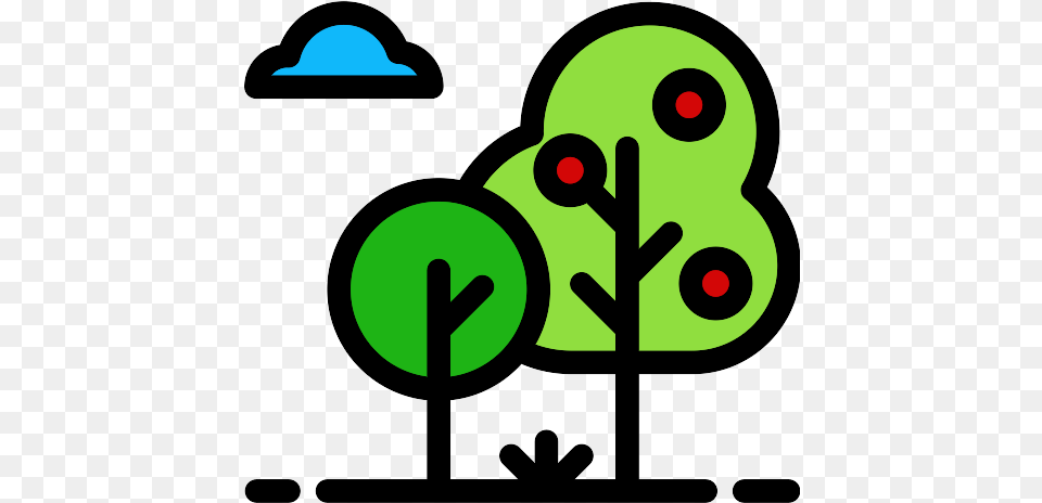 Fruit Tree Vector Svg Icon Arbol Frutal Icono, Green, Light, Animal, Bear Free Png Download