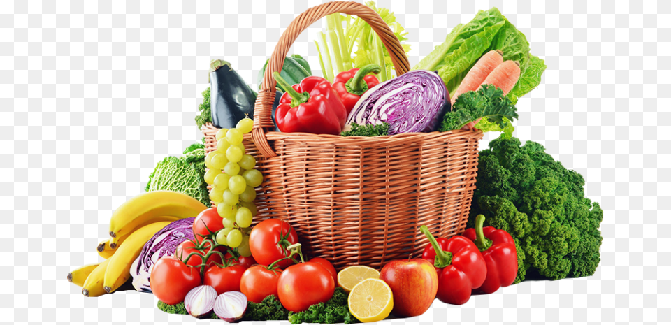 Fruits And Vegetables, Basket, Food, Produce, Citrus Fruit Free Transparent Png