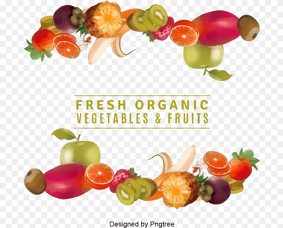 Fruits And Vegetables Clipart Frame Vegetables And Fruits Painting, Advertisement, Poster, Food, Fruit Free Png Download