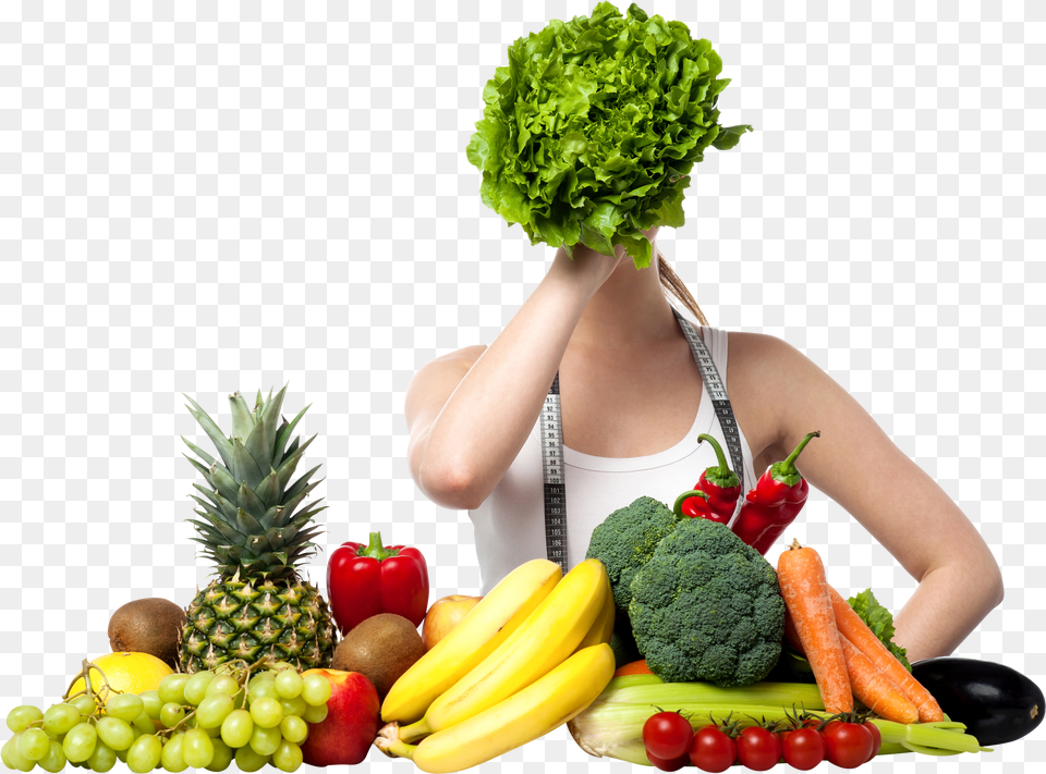 Fruits And Vegetables Fruits With Girl Free Transparent Png