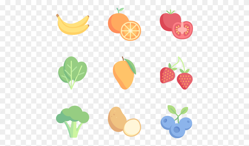 Fruits And Vegetables Icons, Berry, Food, Fruit, Plant Png Image
