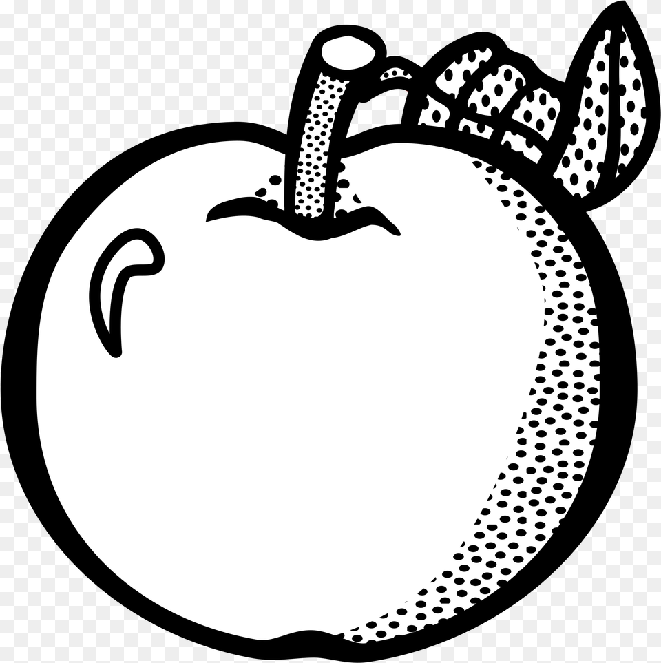 Fruits Cartoon Black And White, Stencil, Apple, Food, Fruit Free Png Download