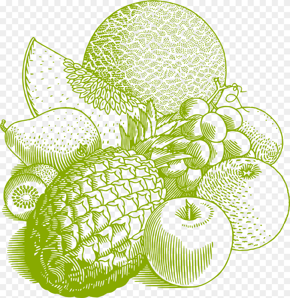Fruits Clip Arts Fruits Lineart All Fruits, Green, Pattern, Art, Accessories Png Image