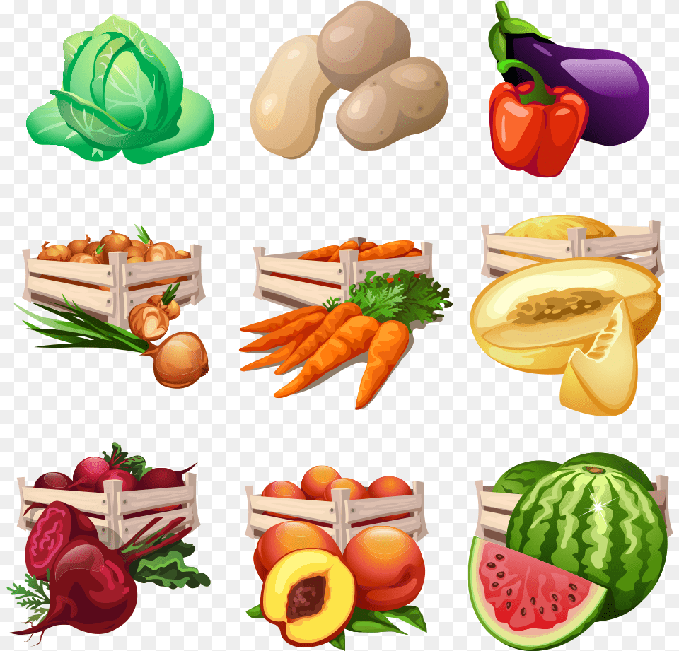 Fruits Clipart Local Fruit Harvest Vegetable And Fruits, Food, Produce, Plant, Flower Png