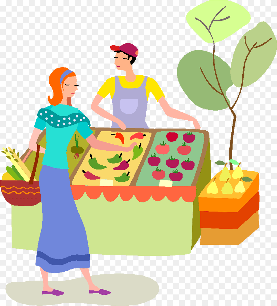 Fruits Clipart Vegetable Store Market Stall Clip Art, Child, Female, Girl, Person Free Png