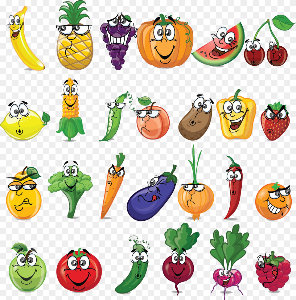 Fruits Fruits Vegetables Cartoon, Food, Produce, Baby, Person Free Png Download