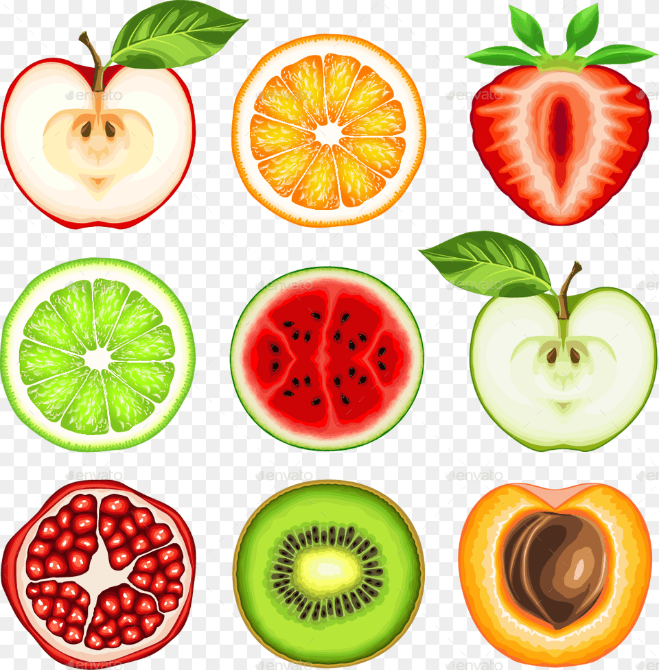 Fruits Transparent Slice Obst Scheibe, Food, Fruit, Plant, Produce Free Png