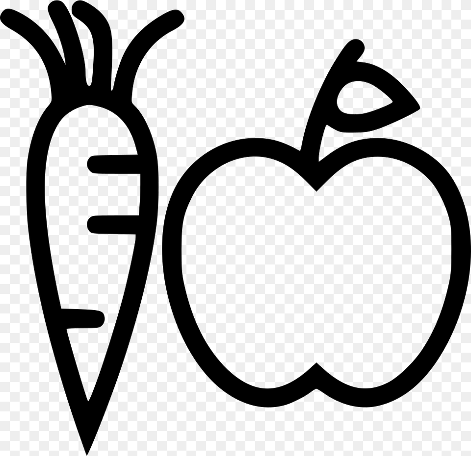 Fruits Vegetables Fruit And Vegetables Icon, Stencil, Food, Produce, Apple Free Png