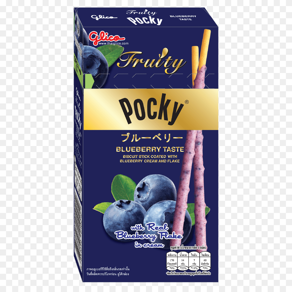 Fruity Pocky Blueberry Thai Glico, Berry, Food, Fruit, Plant Free Transparent Png