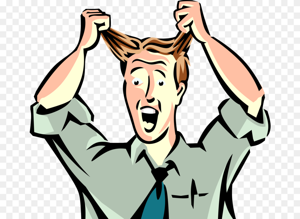 Frustrated Executive Pulls Out Hair, Head, Person, Face, Formal Wear Free Png Download
