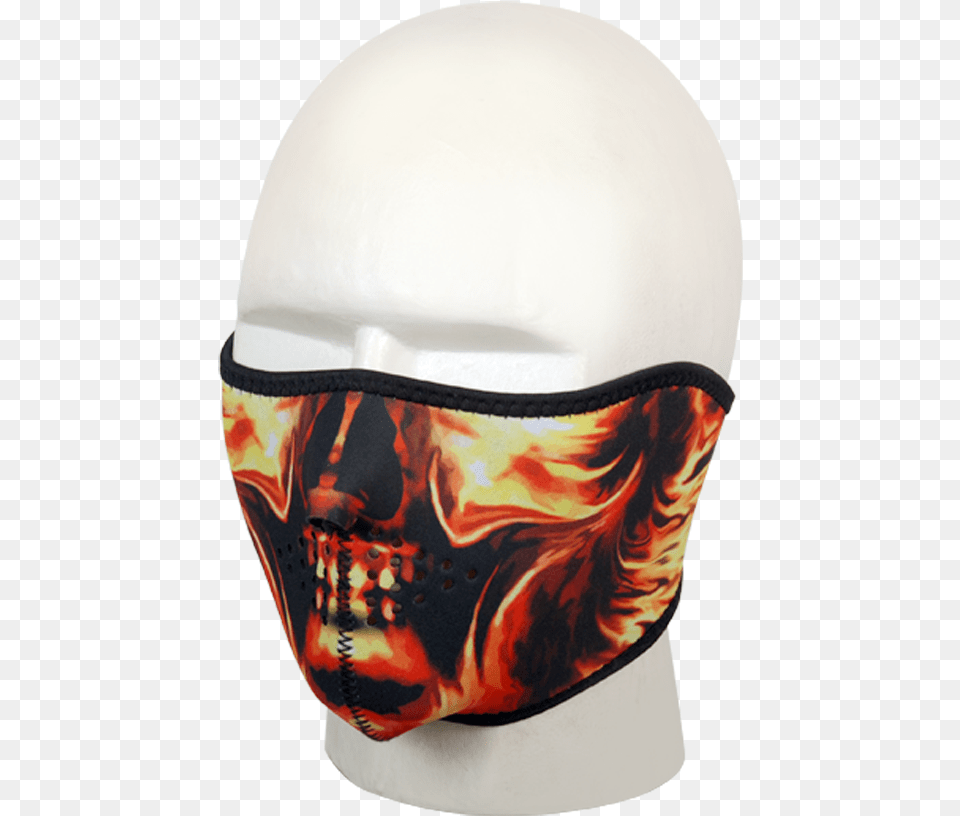 Fs Half Face Mask As A Flaming Skull Reversible Skull, Crash Helmet, Helmet, Adult, Male Png