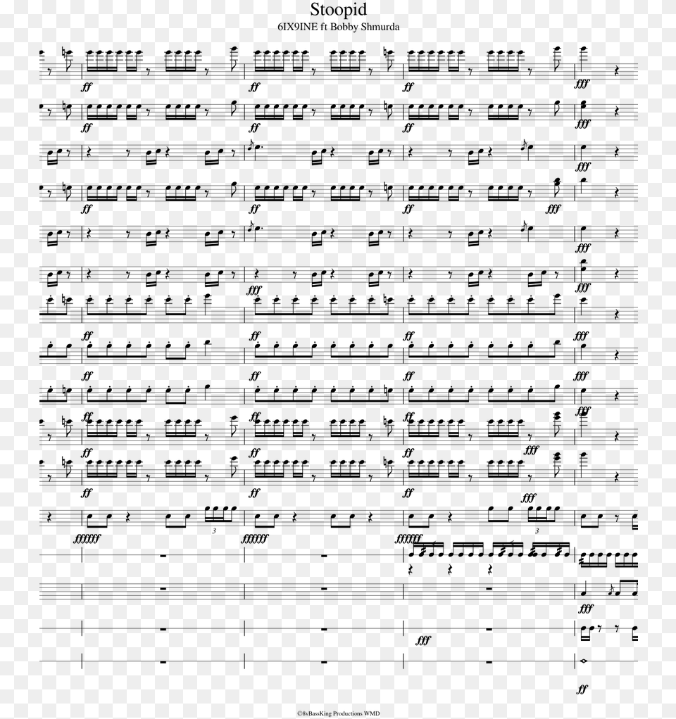 Ft Bobby Shmurda Sheet Music For Clarinet Sheet Music, Gray Png