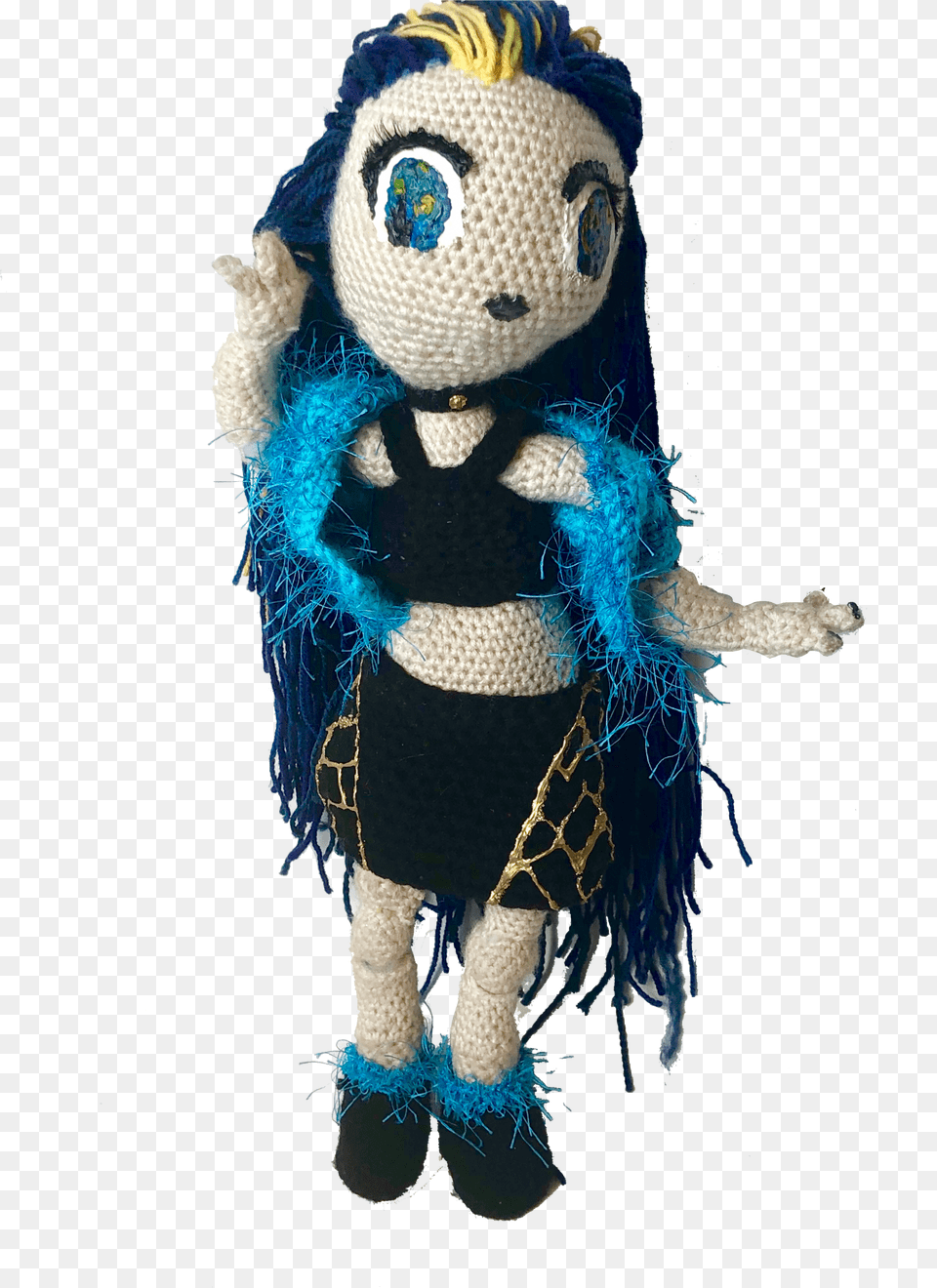 Ft Tall Chibi Punk Girl Crochet Doll Knit Fashion Pastel Goth Plush Anime Free Png Download