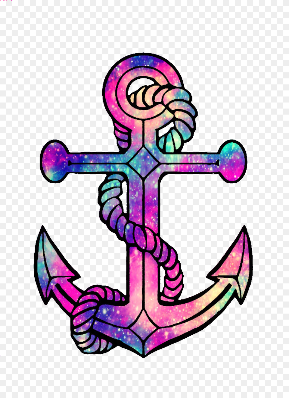 Ftedtickers Anchors Galaxy Glitter Sparkle Anchor Anchor Tattoo, Electronics, Hardware, Hook, Person Free Png