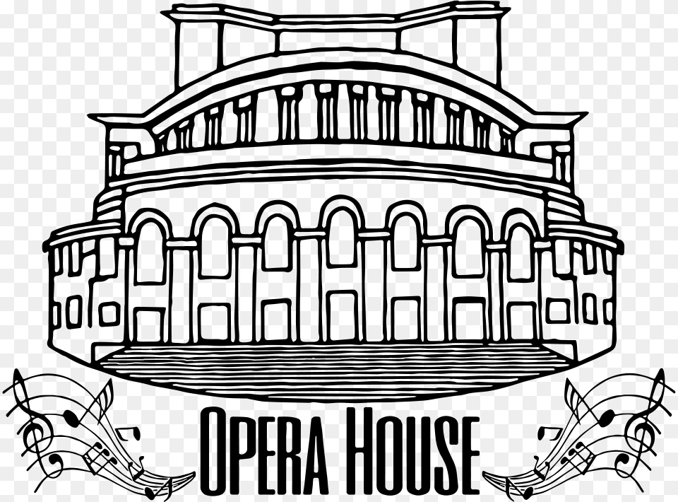 Ftestickers Armenia Opera House Building Architecture Illustration, Gray Free Png