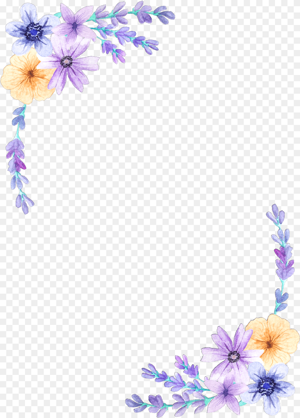 Ftestickers Background Frame Edging Corners Flowers Beautiful Background For Word, Flower, Petal, Plant, Geranium Free Png Download