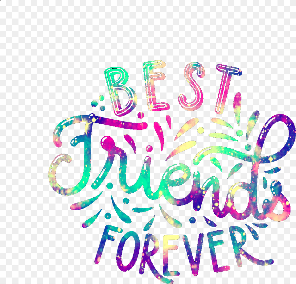 Ftestickers Bff Friendsforever Quotes Sayings Illustration, Light, Text, Neon, Art Png Image