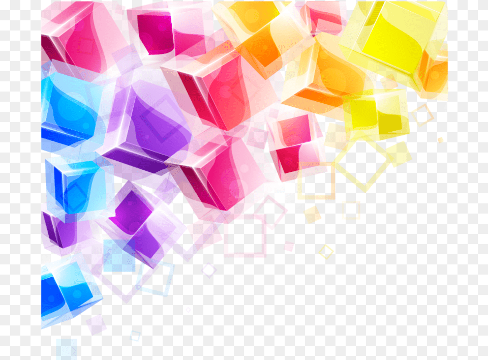 Ftestickers Border Corner Squares 3deffect Colorful Abstract Background, Art, Graphics, Paper Png Image