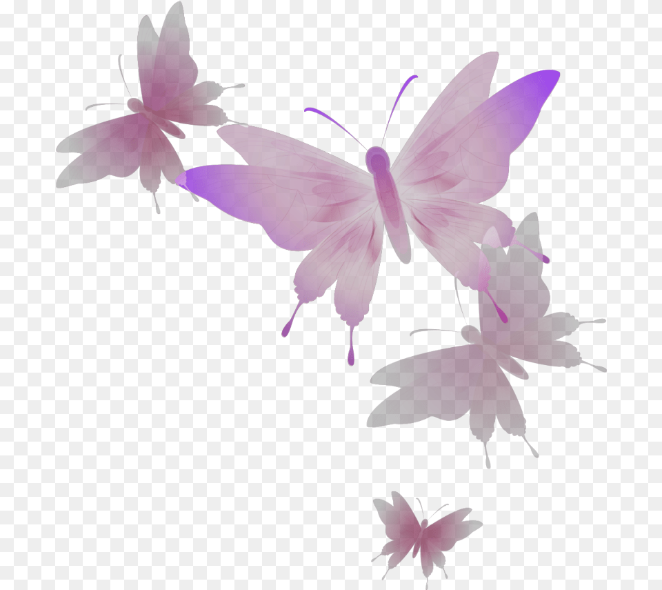Ftestickers Butterflies Transparent Pink Rhododendron, Flower, Petal, Plant, Purple Free Png Download