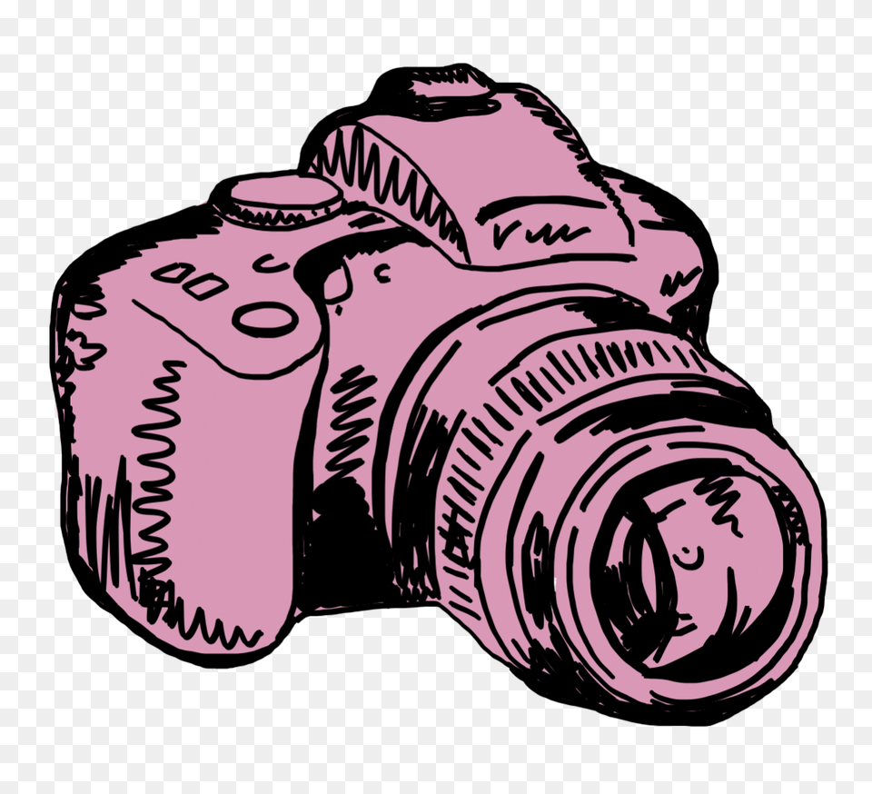 Ftestickers Camera Drawing Pink, Digital Camera, Electronics, Adult, Male Png