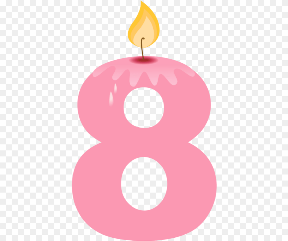 Ftestickers Candle Birthday 8 Pink 8 Birthday Candle, Number, Symbol, Text Free Png