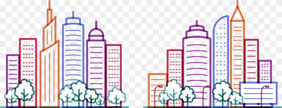 Ftestickers Cartoon City Citylife Cute Colorful Building Comics Background, Metropolis, Urban Png
