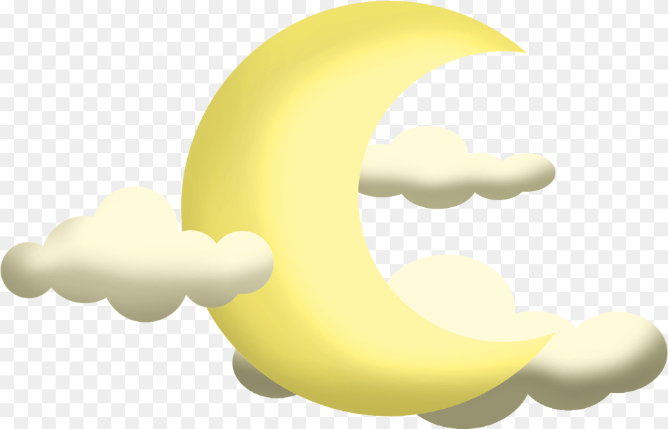 Ftestickers Cartoon Clouds Moon Crescent Aesthetic Moon, Astronomy, Outdoors, Night, Nature Png Image