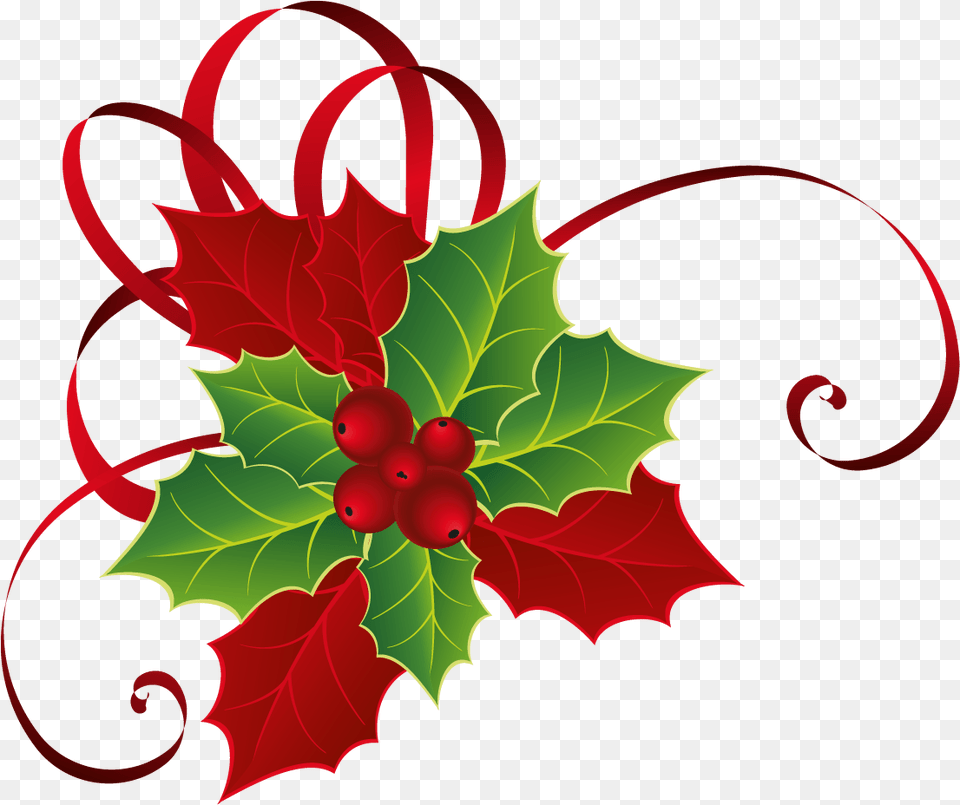 Ftestickers Christmas Decoration Ribbon Poinsettia Christmas Flower Clip Art, Leaf, Plant, Pattern, Floral Design Free Transparent Png