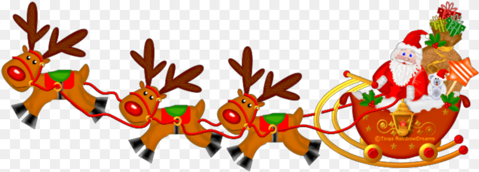 Ftestickers Christmas Santaclaus Reindeer Cute Santa Claus With Reindeer Transparent, Outdoors, Nature Png Image