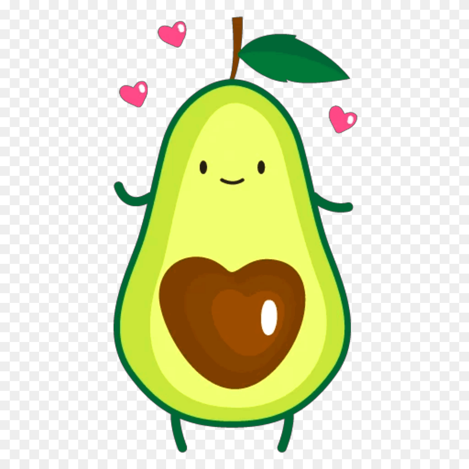 Ftestickers Clipart Avocado Cute, Food, Fruit, Plant, Produce Png Image