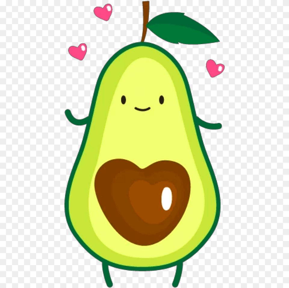 Ftestickers Clipart Avocado Cute Avocado Clipart, Food, Fruit, Plant, Produce Png Image