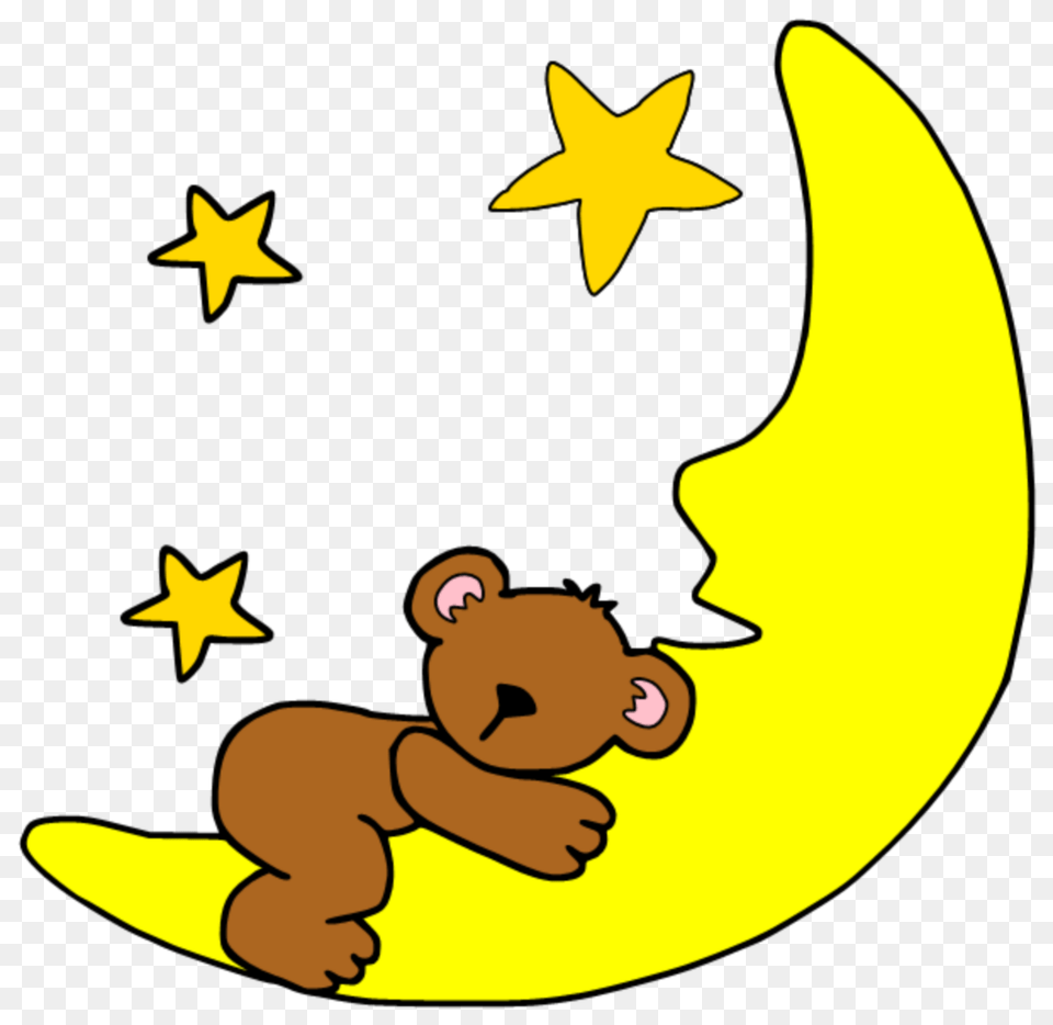 Ftestickers Clipart Cartoon Moon Teddybear Cute, Animal, Baby, Fish, Person Png