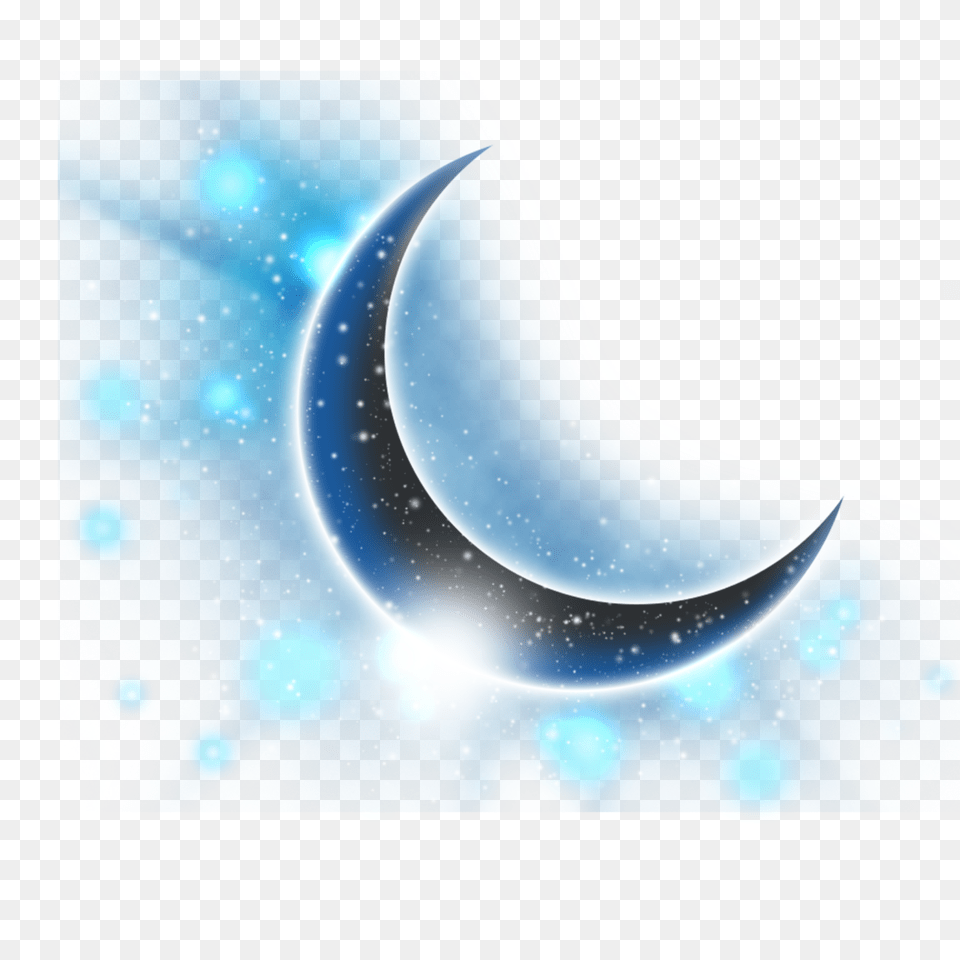 Ftestickers Clipart Moon Stars Bluemoon Crescentmoon, Night, Astronomy, Outdoors, Nature Png