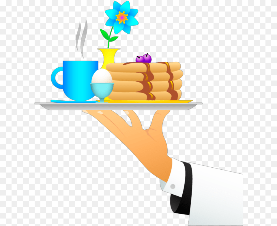 Ftestickers Clipart Pancakes Breakfast Waiter Good Morning Have A Colourful Day, Cup, People, Person Free Png