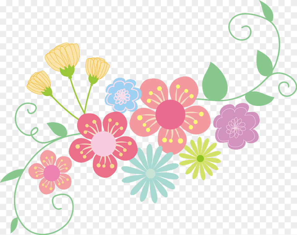 Ftestickers Clipart Springtime Flowers Corner Flower Corner Border Clipart, Art, Floral Design, Graphics, Pattern Free Png Download
