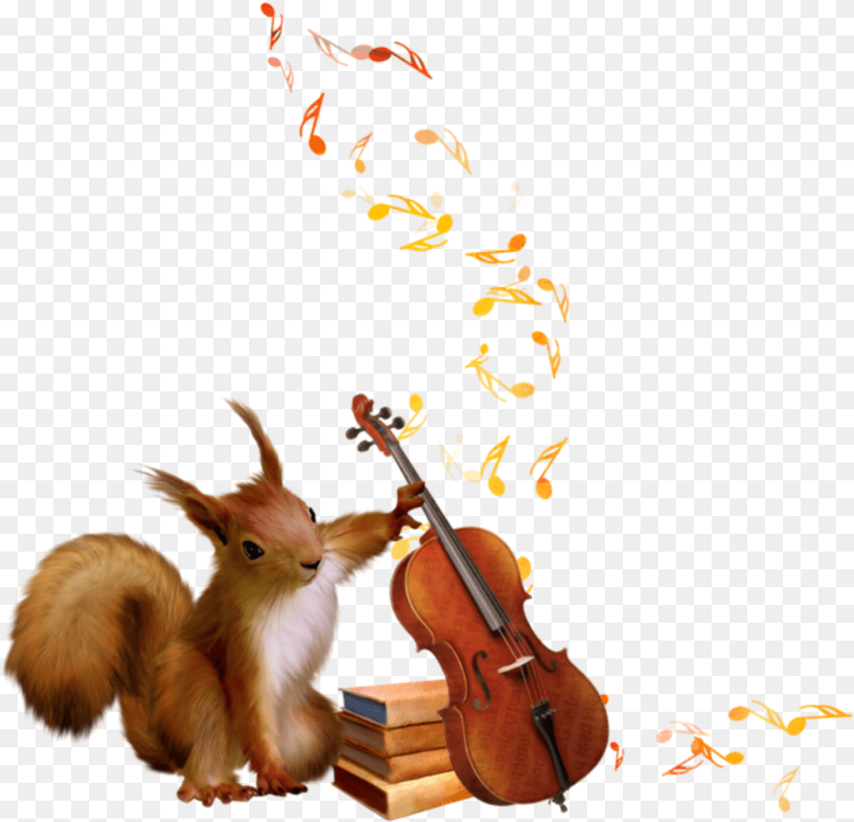 Ftestickers Clipart Squirrel Violin Cute Cute Violin, Musical Instrument, Cello Png Image