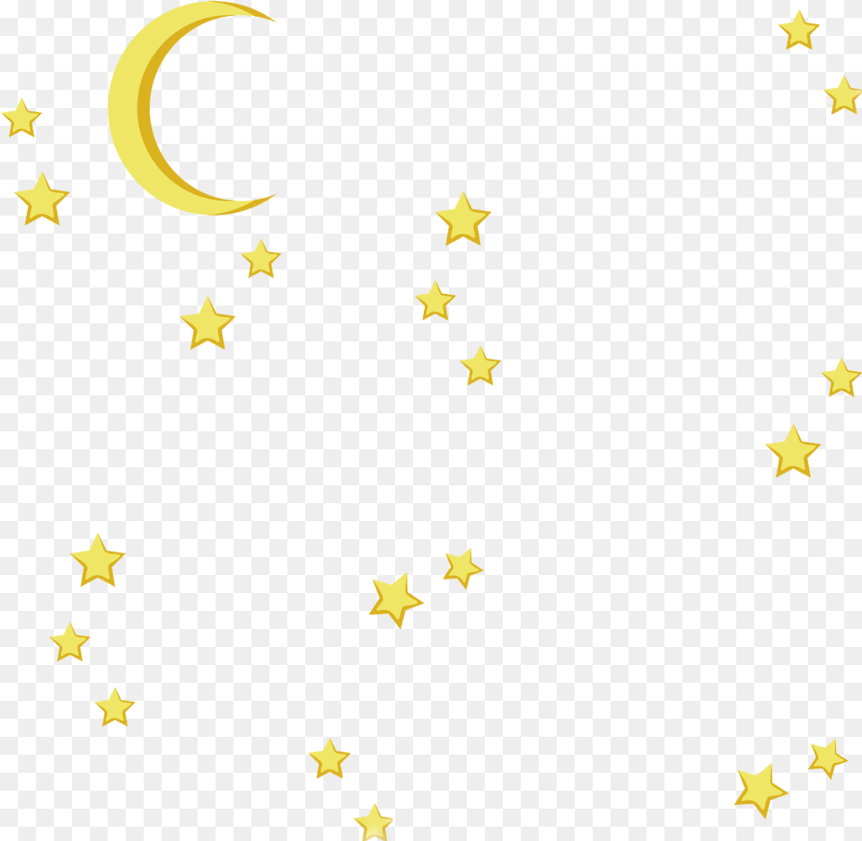 Ftestickers Clipart Stars Moon Crescentmoon Yellow, Nature, Night, Outdoors, Astronomy Free Png Download