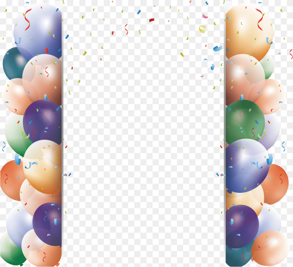 Ftestickers Confetti Balloons Frame Borders Colorful Balloons Frame, Balloon, Paper Png Image