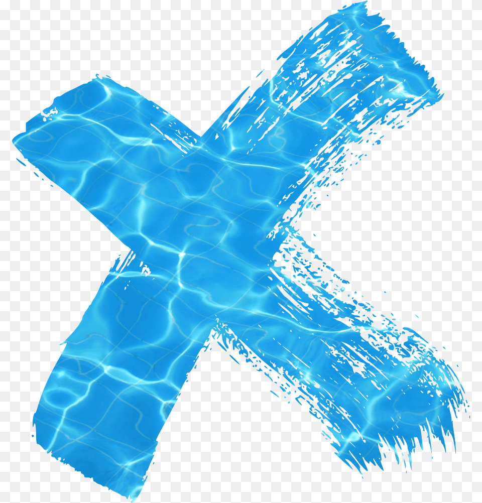 Ftestickers Cross Brush Stroke Blue Water 4asno4i Brush Water Stroke, Symbol, Animal, Fish, Sea Life Free Transparent Png