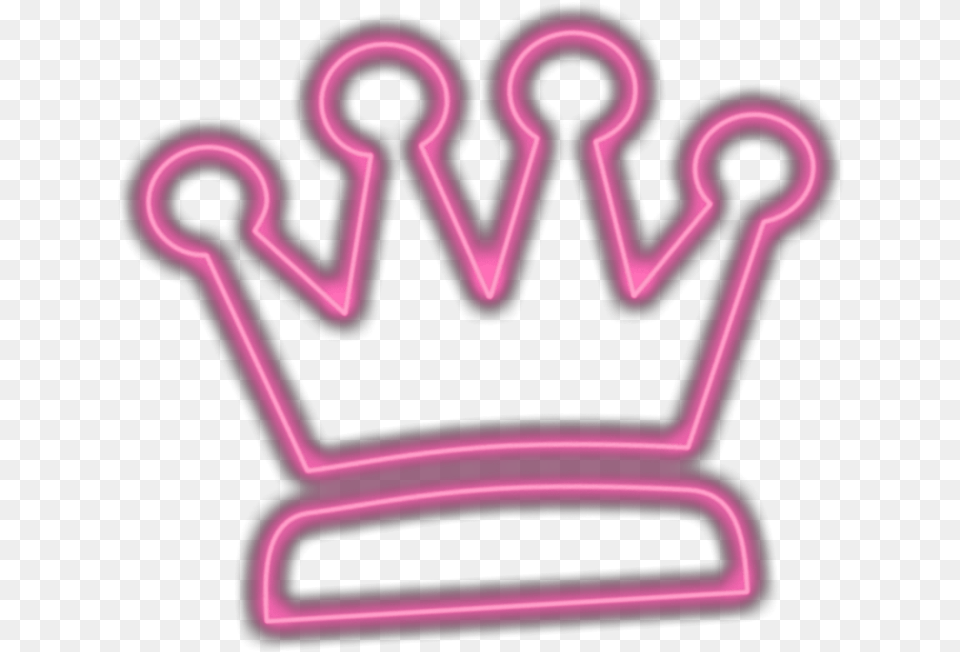 Ftestickers Crown Neon Luminous Pink Queen Crown Neon, Accessories, Light, Jewelry Free Png Download