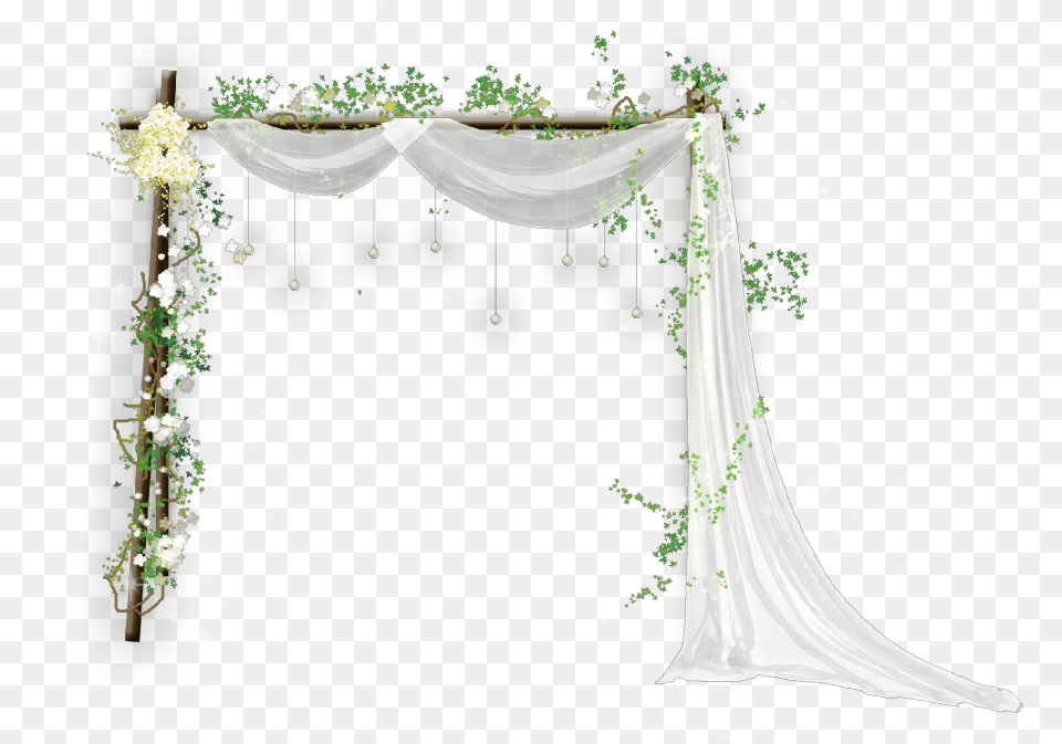 Ftestickers Curtains Flowers Arch Wedding Wedding, Adult, Person, Female, Bride Free Transparent Png