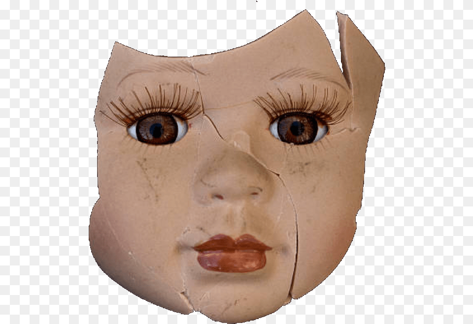 Ftestickers Doll Broken Cracked Vintage Creepy Creepy Doll Broken Face, Mask, Baby, Person Free Transparent Png