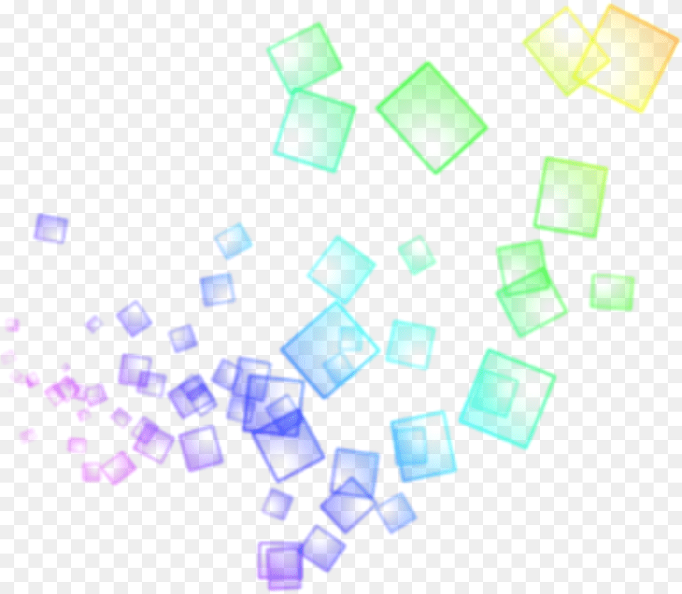 Ftestickers Effect Overlay Squares Neon Luminous Transparent Picsart Hd, Paper Png