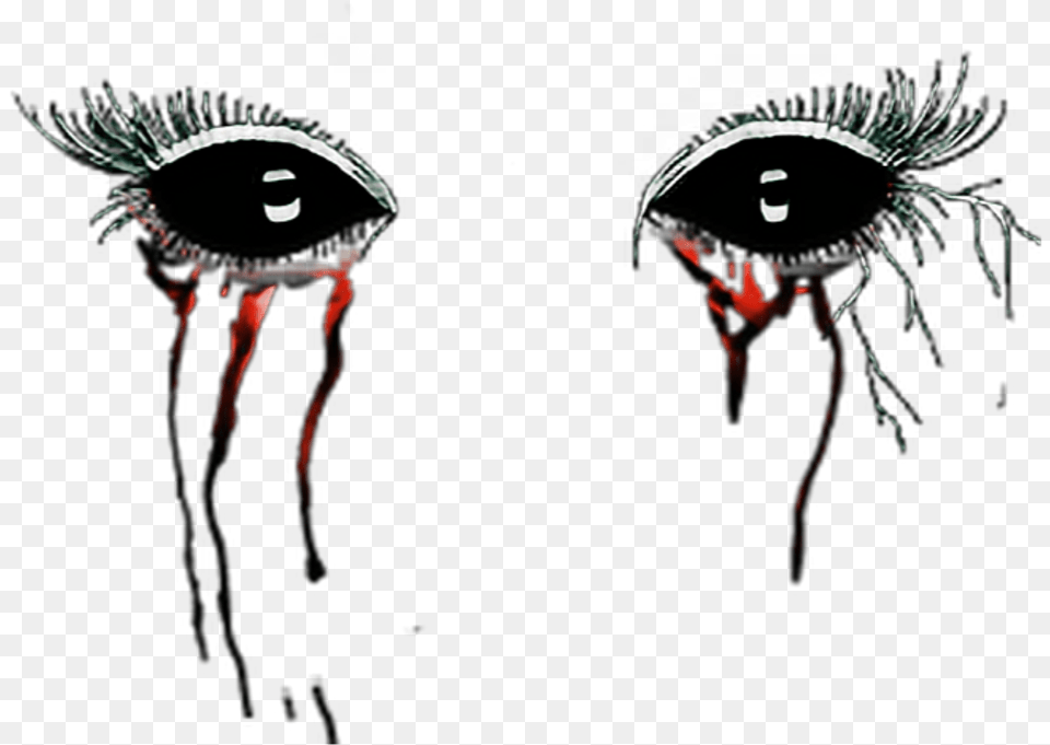 Ftestickers Eyes Blood Bloodytears Horror Creepy Savedf Demon Eyes Background, Adult, Male, Man, Person Free Transparent Png