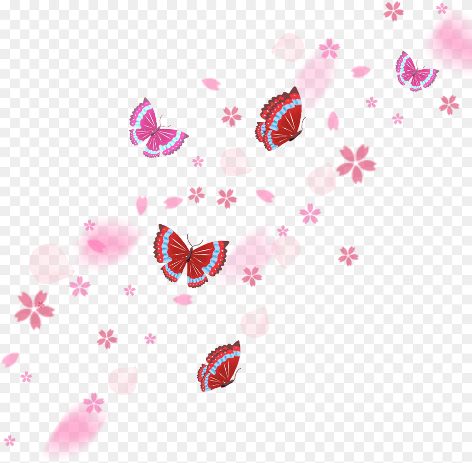 Ftestickers Fantasyart Butterflies Lighteffects Illustration, Flower, Petal, Plant, Paper Free Png Download