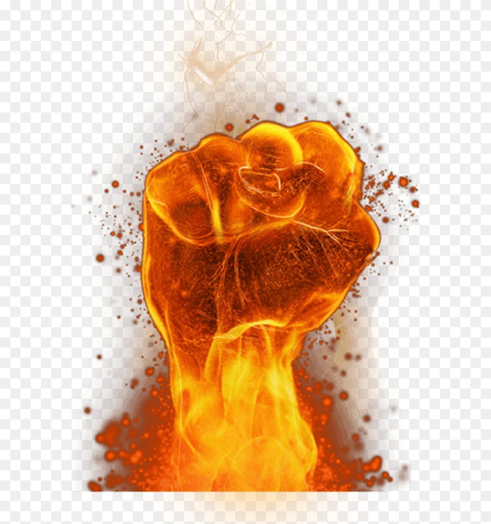 Ftestickers Fantasyart Fire Flames Fist Hands On Fire, Mountain, Nature, Outdoors, Flame Free Transparent Png