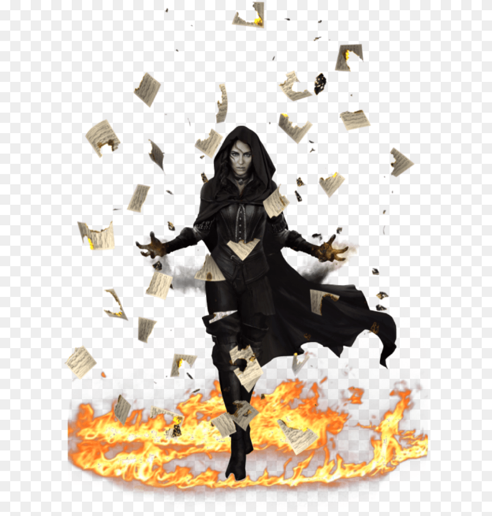 Ftestickers Fire Woman Paper Burning Flames Freetoedit Skateboarding, Adult, Female, Flame, Person Free Png Download