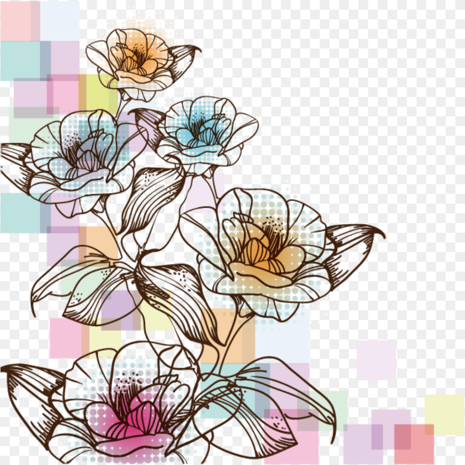 Ftestickers Flower Abstract, Art, Collage, Floral Design, Graphics Free Png